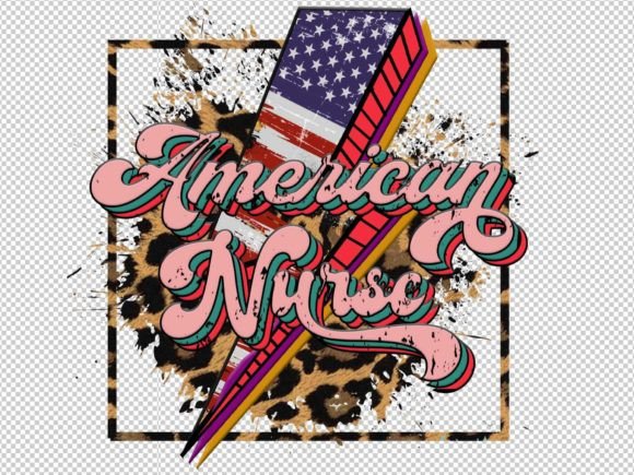 America Nurse Leopard Sublimation Graphics