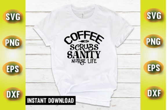 Coffee Scrubs Nurse T Shirt Design