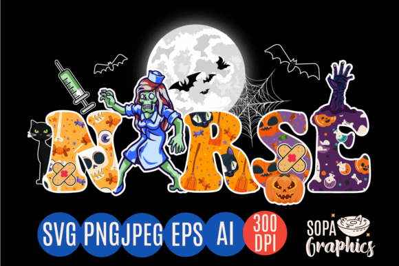 Nurse Halloween Pumpkin Zombie Nurses Graphics
