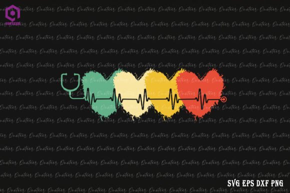 Nurse Heartbeat Retro Vintage Graphics and Crafts