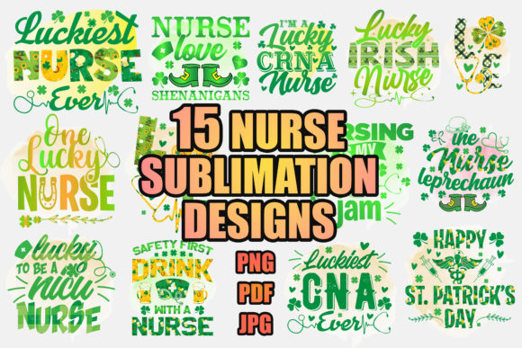 St Patricks Day Nurse Sublimation Bundle: Graphics and Crafts for Creative Design